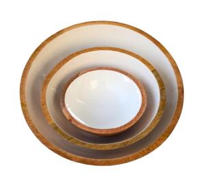 ชุดชามซุปชามขนาดใหญ่ทำจากไม้อะคาเซียขนาดใหญ่สำหรับงานปาร์ตี้จัดเลี้ยงอาหารเช้า - Product Image 1