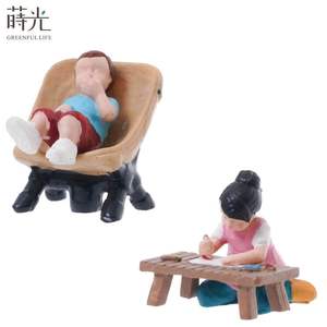 [2,9] Moderno hecho a mano campamento personaje terrario modelo en miniatura casa de muñecas accesorios figuritas hechas de resina arte coleccionable 3D - Product Image 4