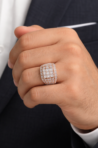 Hip Hop Iced Out Diamond <b>Ring</b> for Men 925 <b>Silver</b> 10K 14K Gold Wide Band Luxury Bling Streetwear Jewelry <b>Statement</b> Gift - Product Image 4