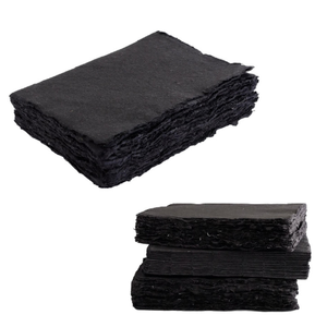 Grand carnet d'art artisanal, pages noires, cahier de croquis en coton, livre de dessin vierge, cadeau écologique pour artiste - Product Image 1