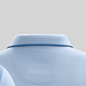 เสื้อยืดลายทางสีฟ้าอ่อนแบบยูนิเซ็กซ์ พิมพ์ลายแบบซับลิเมชั่น ป้องกันแบคทีเรีย น้ำหนักเบา ระบายเหงื่อได้ดี ทรงปกติ ปรับแต่งโลโก้ได้ เหมาะสำหรับเล่นกีฬา - Product Image 2