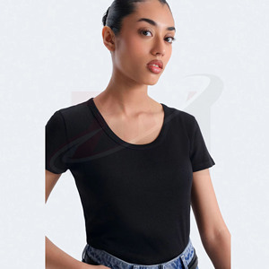 T-shirt en coton pour femme, coupe ajustée, tissu respirant et doux, décontracté, été, coupe ajustée, élégant, tenue de tous les jours, look tendance - Product Image 2