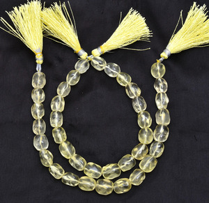 Perles de quartz AAA+ 8x10mm-9x12mm, pépites lisses, quartz citron naturel, pierre semi-précieuse, perles ovales fantaisie, pour bijoux - Product Image 4