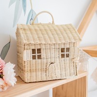 Maison de jeu en rotin adorable pour enfants, qualité supérieure, maisonnette pour enfants tressée à la main, maisons de jeu en rotin.