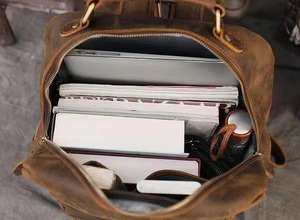 Mochila Funcional de Cuero Vintage, Impermeable, Antirrobo, para Portátil, Bolso de Cuero Genuino LBP-0460 - Product Image 5