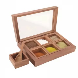 Organizador de Almacenamiento de Madera Tradicional para Ingredientes Culinarios, Diseño Multisección para un Uso Práctico en la Cocina - Product Image 1