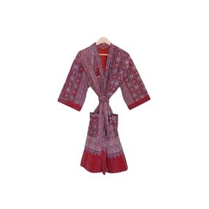 Floral Kantha Quilt Jacket <b>Long</b> Cotton Kantha <b>Kimono</b> Bath Robe for Bridesmaid Beach Wear Maternity Winter Season Accessory - Product Image 1