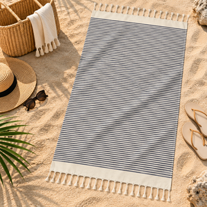 Serviette de plage turque Fouta, serviette Fouta moderne de luxe, séchage rapide, écologique, utilisation en plage toute saison au prix le plus bas. - Product Image 5