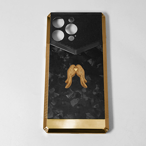 Étui de luxe personnalisable deux en un, logo d'oiseau gravé, avec grand carbone Fordge noir pour boîtier d'iPhone - Product Image 6