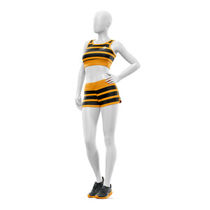 Conjunto de 2 piezas de sujetador deportivo y pantalones cortos de yoga, ligero, ecológico, de cintura media, elástico, personalizado, al por mayor, de fabricantes directos - Product Image 1