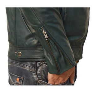 Chaqueta Bomber de Cuero Verde Gorge de Nueva Llegada – Chaqueta de Moda Premium para Hombre, Cuero Genuino Suave, Estilo Bomber Clásico - Product Image 6