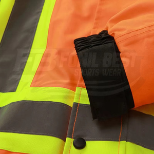 Ropa de Trabajo de Seguridad, Alta Visibilidad, Transpirable, Poliéster, Manga Larga, Alta Calidad, Impresión de Logotipo Personalizado, Chaqueta para Adultos con Cremallera Delantera - Product Image 6