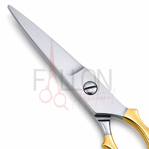 Salon Hair Cutting <b>Scissors</b> Stainless Steel Barber <b>Scissors</b> Gold Handle for Hairdresser - Product Image 3