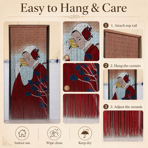 Commercial Bamboo Beaded Curtains for Hotel Resort Restaurant Doorways Decorative Bamboo Bead Door Curtain Custom OEM - Product Image 2