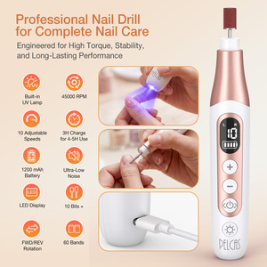 Stylo perceuse à ongles rechargeable USB 2-en-1 et lampe UV LED à polymérisation rapide, outil de manucure portable pour salon et fournitures d'art des ongles - Product Image 2