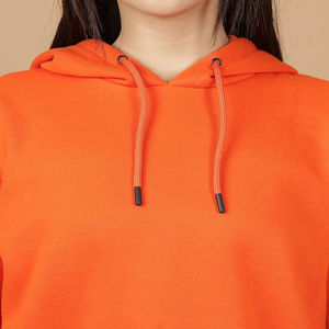 Solid Color Crop Top Wholesale <b>Hoodie</b> <b>Women</b> Sleeve Hoodies Crop Top For Girls Autumn <b>Thin</b> Hooded Cropped Pullover <b>Women</b> 100% - Product Image 5