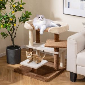 Cuccia per Gatti a 4 Livelli Classica Grigia con Piattaforme in Feltro e Tiragraffi in Legno - Product Image 3