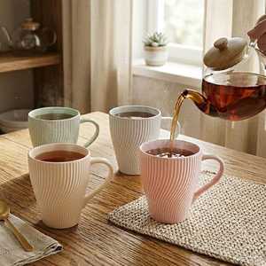 Tazas de Café de Cerámica Hechas a Mano, Redondas, Modernas y de Lujo, Ecológicas, para Oficina, Tazas de Té en Tonos Neutros para el Hogar y la Oficina - Product Image 3