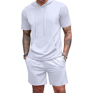 Ensemble T-shirt et short d'été de haute qualité, logo personnalisé, coton, ensemble short et t-shirt pour hommes, ensemble short et t-shirt pour hommes - Product Image 2