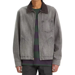 Veste en jean pour homme avec doublure en denim délavé, vente en gros, livraison rapide - Product Image 5