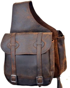Sacoche en cuir pour selle de cheval western et moto, artisanale, sculptée à la main, 100% cuir de buffle, couleur et logo personnalisables - Product Image 4