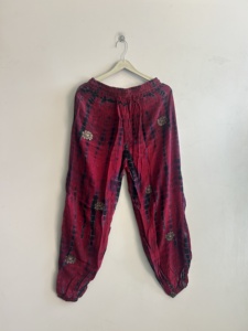 Bohemian Tie Dye <b>Harem</b> Pants Women High Waist Elastic Loose Full Length Chiffon Embroidery Summer Wear - Product Image 5