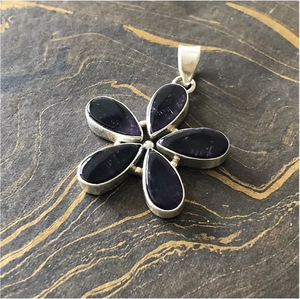 Multi <b>Amethyst</b> Bohemian Chunky Flower Pendant Crafted 925 Sterling Silver Unisex Lightweight & Comfort for Daily Wear Jewelry - Product Image 2