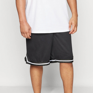 Shorts de basket-ball pour hommes, couleur unie noire, taille élastique, séchage rapide, shorts décontractés Bermuda - Product Image 2