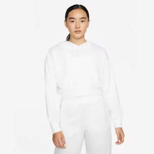 Sweat-shirt court à capuche décontracté en tissu éponge doublé de spandex pour femme, couleur unie, coupe ample, respirant, veste de sport printemps automne hiver - Product Image 5