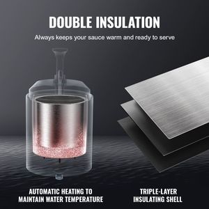 Dispenser Elettrico Commerciale per Formaggio 2.3 Qt in Acciaio Inossidabile, Scaldafonduta Caldo 86-230 Fahrenheit, Attrezzatura per Mantenimento Calore - Product Image 4
