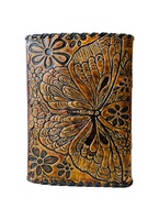 Carnet de notes artisanal en cuir avec couverture rigide, motif papillon celtique, logo personnalisé, journal de bureau, journal d'écriture, papier recyclable 7x5
