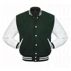 Veste universitaire d'hiver personnalisée de haute qualité, broderie chenille, manches en cuir véritable, coupe-vent, chaude, durable, unisexe, streetwear - Product Image 3