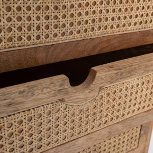 Mesa Auxiliar de Ratán con 4 Cajones Vandana Orion Prime, Mueble Moderno con Detalles Tejidos Naturales - Product Image 2