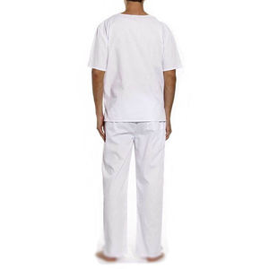 Overol de Trabajo Blanco para Hombre, de Poliéster, Cuello en V, Manga Corta, Antipolvo, con Protección Contra Agujas, Cómodo - Product Image 2