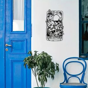 CIFbuy Arte Murale Gotica con Scheletri Innamorati, Tema Tarocchi, Decorazione Gotica per la Casa in Alluminio, Regalo per le Feste con Servizio di Ritiro - Product Image 4