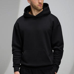 Men's <b>Plain</b> Dyed <b>Black</b> Raglan <b>Hoodie</b> Solid Color Casual Pullover Sweatshirt top selling <b>hoodie</b> Factory direct men's <b>hoodie</b> - Product Image 1
