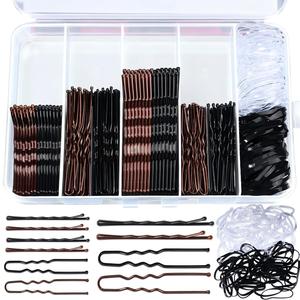 Ensemble d'accessoires pour cheveux 300 pièces, pinces à cheveux en U, élastiques pour cheveux, kit de coiffure avec boîte de rangement pour femmes et filles - Product Image 1