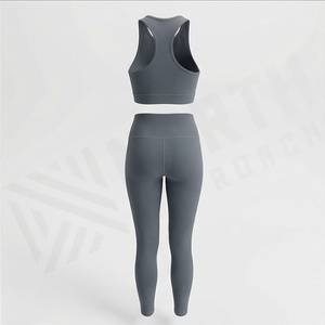 Conjunto Deportivo de Dos Piezas para Mujer, Talla Grande, Sujetador Deportivo Sin Costuras con Espalda Cruzada, Leggings de Yoga para Verano, Ropa Deportiva para Correr y Hacer Ejercicio - Product Image 2