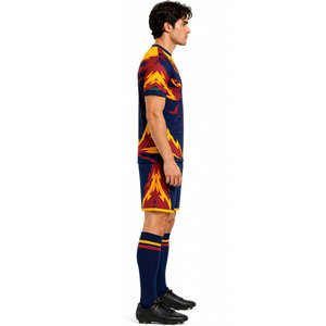 Uniforme de football professionnel personnalisable à séchage rapide, 100% polyester, manches courtes, imprimé par transfert thermique, unisexe, adulte, équipe personnalisée - Product Image 4