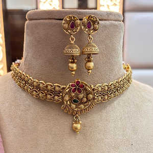 Parure de collier plaqué or avec pierre Pota 12032077PGR - Product Image 1