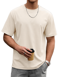 T-shirt Ringer Homme Qualité Premium Épaules Tombantes Tenue Estivale Quotidienne Décontractée Streetwear Écologique - Product Image 5