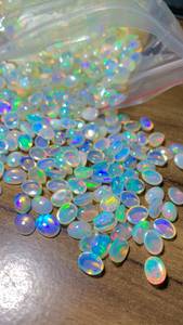 Opales naturelles d'Éthiopie en cabochon, 3/4/5/6/7/8/9/10 MM, pour la fabrication de bijoux, opale de feu en nid d'abeille, opale Welo - Product Image 2