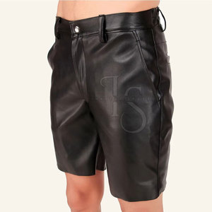 Customized Wholesale Latest Design Men <b>Leather</b> <b>Shorts</b> Mid Solid Casual Waterproof Canvas Breathable Eco-Friendly Durable - Product Image 6