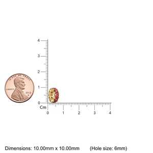 Breloque ronde en or italien 14 carats avec rubis rouge, Breloque roue en rubis rouge, Support de breloque ronde, Bague d'éternité ronde en rubis rouge pierre de naissance de juillet - Product Image 3