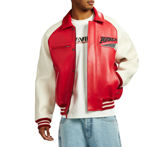 Vestes en cuir Avirex pour hommes à col rabattu, de haute qualité, très vendues, style streetwear, pour adultes - Product Image 3