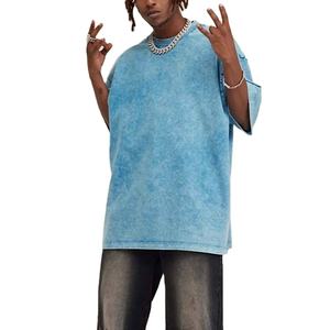 Acid Wash T Shirt for Men Summer Outdoor Casual Breathable Eco-Friendly Wholesale - Product Image 2