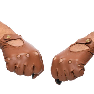Gants de conduite en cuir de haute qualité, faits à la main, en cuir véritable, avec un design classique et vintage - Product Image 4