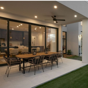 ชุดเฟอร์นิเจอร์สวนกันน้ำ ทนรังสียูวี รับประกัน 3 ปี เป็นมิตรกับสิ่งแวดล้อม ดีไซน์ทันสมัย บริการ OEM ODM สำหรับรับประทานอาหารกลางแจ้งที่วิลล่า โรงแรม - Product Image 6