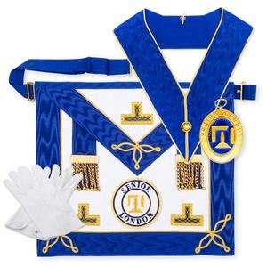 London Grand Rank Officer Custom-Size Handmade Undress Pack Magnetic Lambskin Provincial Senior Masonic Tablier Set Brodé - Product Image 1