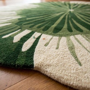 Tapis de salon moderne en laine à motif botanique, antidérapant, adapté aux animaux domestiques, extra épais, tufté, rectangulaire, vert Crea - Product Image 5